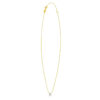 14K Yellow Gold Lab-Grown Diamond Mini R Initial Pendant Necklace