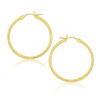 1.5x25mm polished hoop earrings in solid 10K yellow gold
