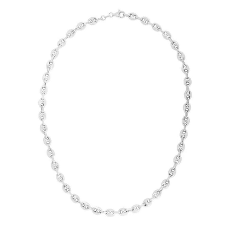 Sterling Silver Rhodium Plated Lite Puffed