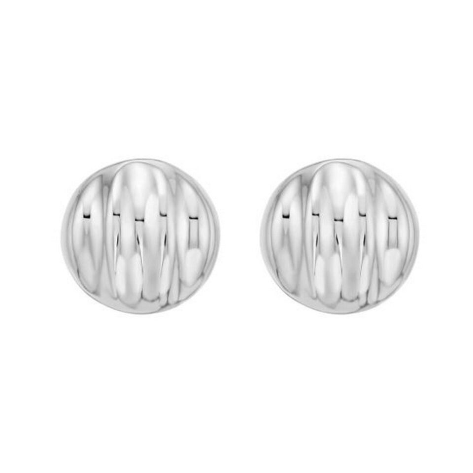 Sterling Silver Sculpted Domed Disc Stud