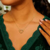 14K Yellow Gold Braided Heart Necklace