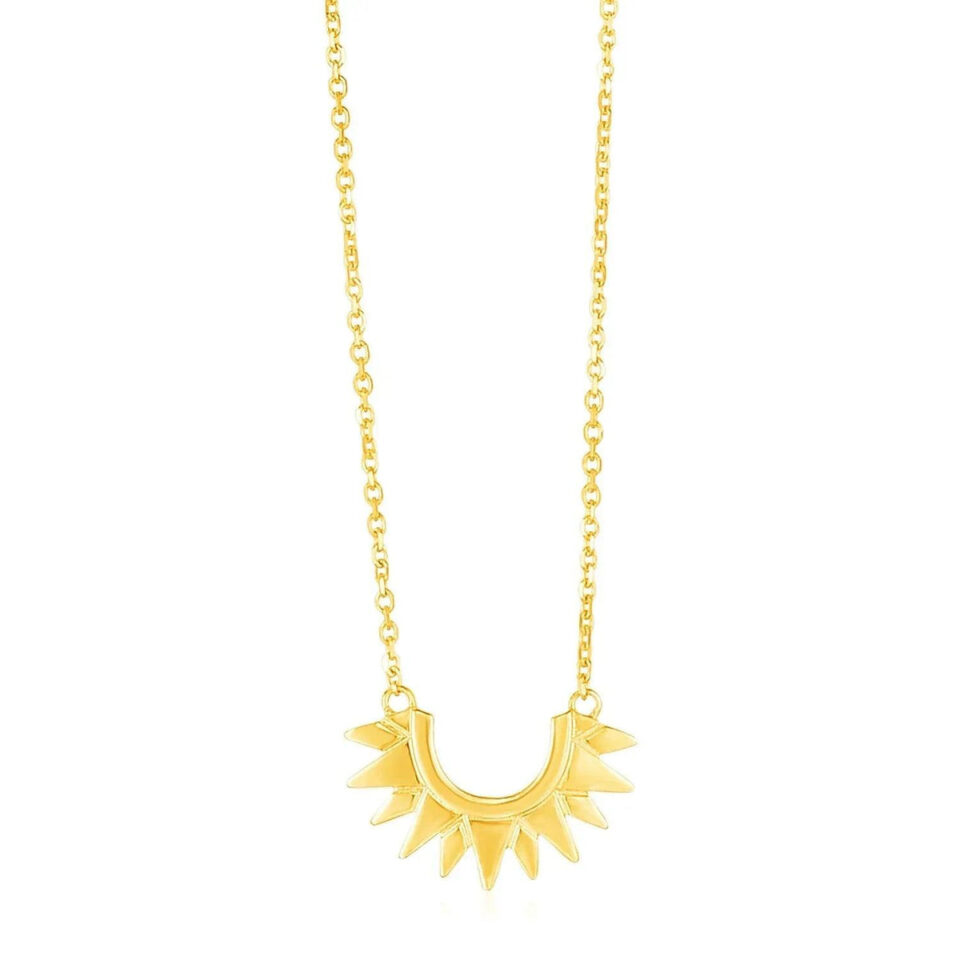 14K Yellow Gold Sunburst Necklace