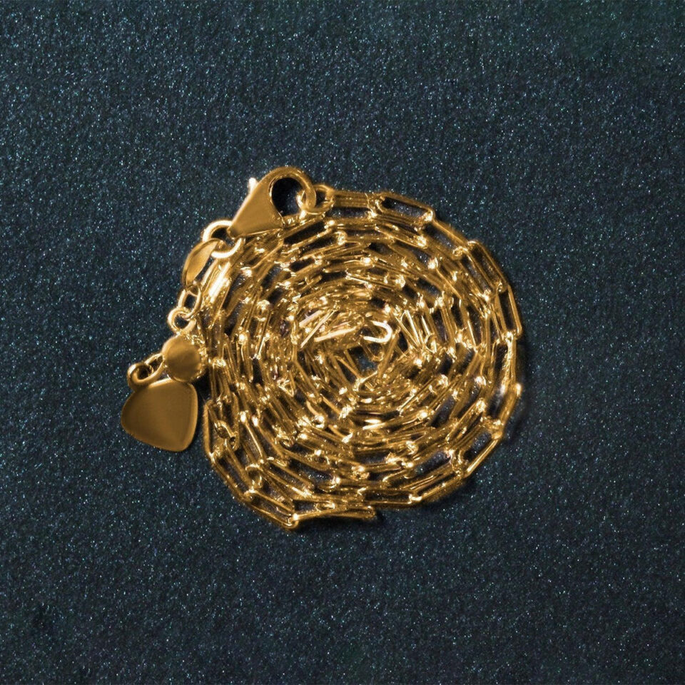 14K Yellow Gold Adjustable Paperclip Chain