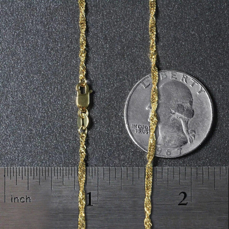 14K Yellow Gold Singapore Chain, 1.8 mm