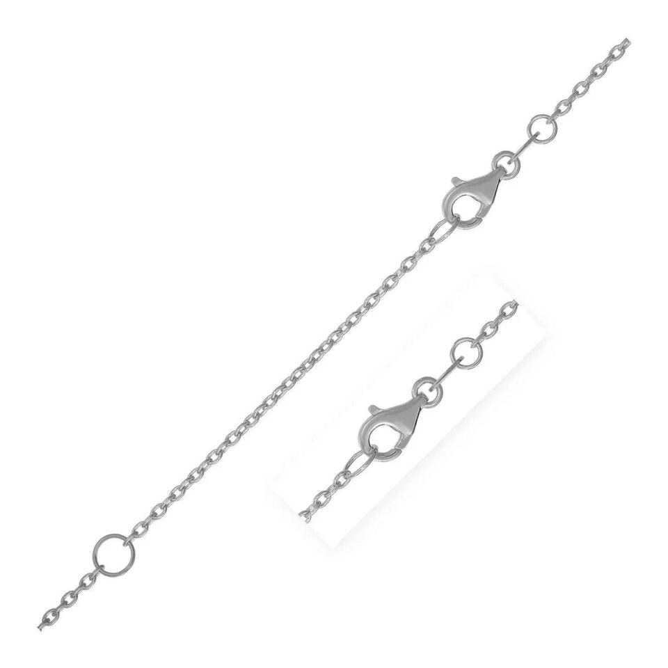 14K White Gold Cable Chain 1.20mm