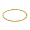Wheat bracelet in solid 10K yellow and white gold, view 5
