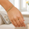 Wheat bracelet in solid 10K yellow and white gold, view 3