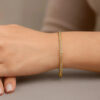 Wheat bracelet in solid 10K yellow and white gold, view 2