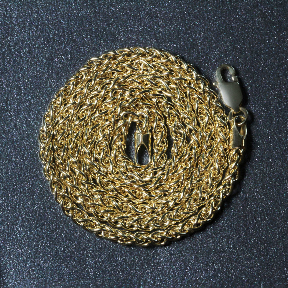 14K Yellow Gold Wheat Chain