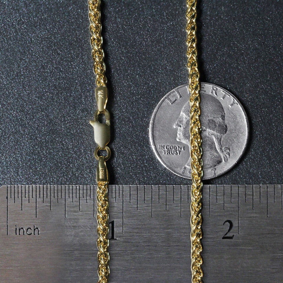 14K Yellow Gold Wheat Chain