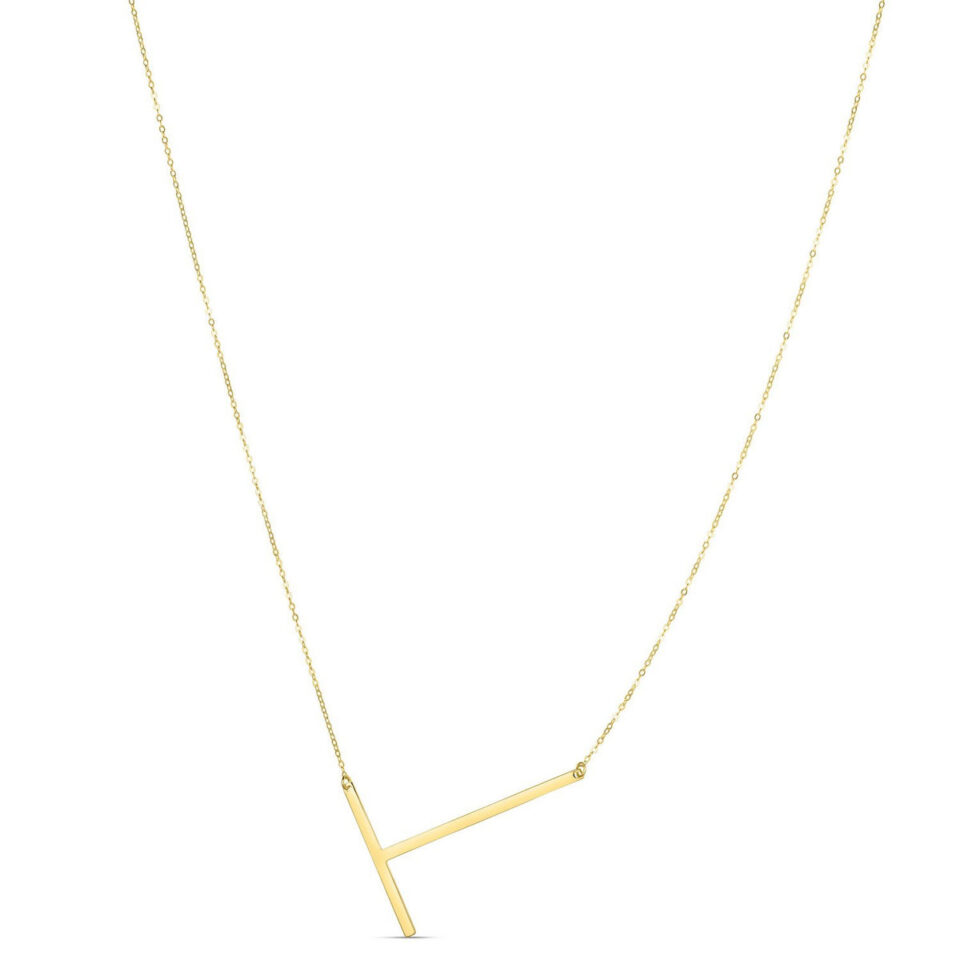 14K Yellow Gold Initial Necklace 1.2g