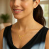 14K Yellow Gold Yours Truly Large Initial T Necklace