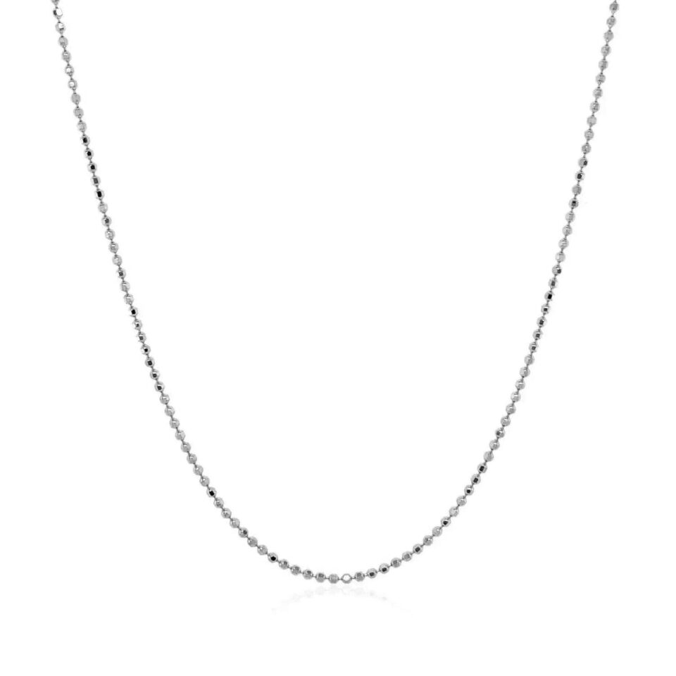 14K White Gold Bead Chain