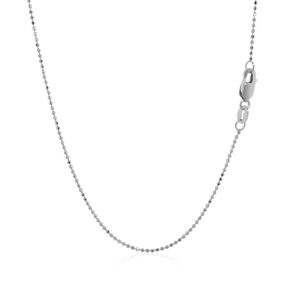 14K White Gold Bead Chain
