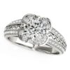 Round lab-grown diamond engagement ring in solid 14K white gold