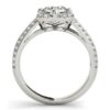 Round lab-grown diamond engagement ring in solid 14K white gold, view 2