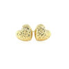 14K Yellow Gold Heart Earrings Puffed