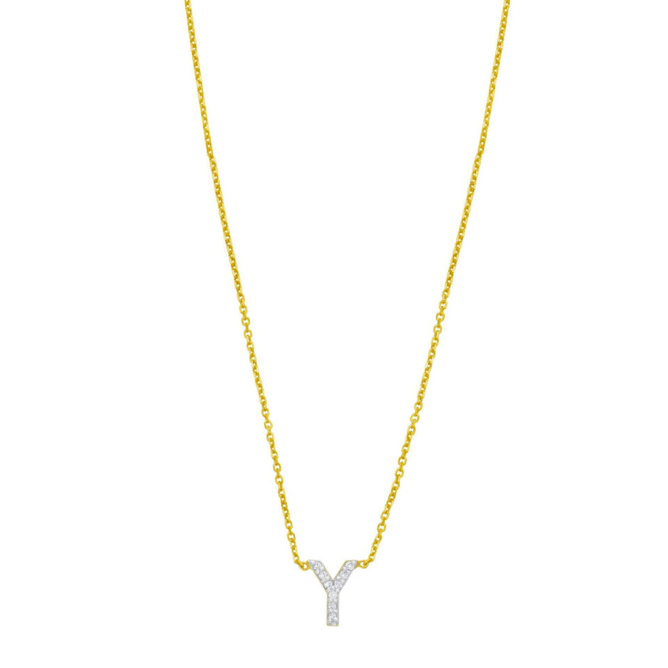 14K Yellow Gold Initial Lab-Grown Diamond Pendant 1.4g