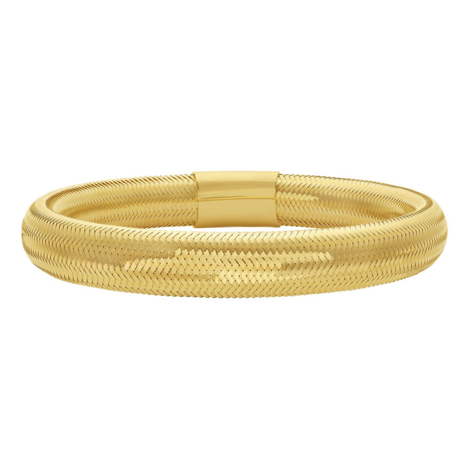 14K Yellow Gold Large Stretch Mesh Bracelet