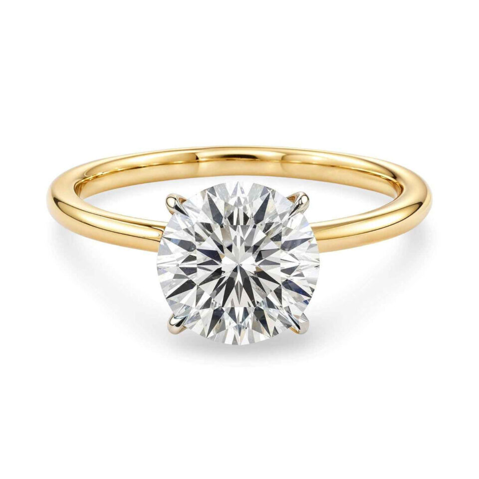 10K Yellow Gold Lab-Grown Diamond Solitaire Round Ring
