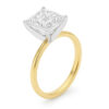 5 ct lab-grown diamond solitaire princess ring in solid 10K yellow gold, engagement ring, view 3