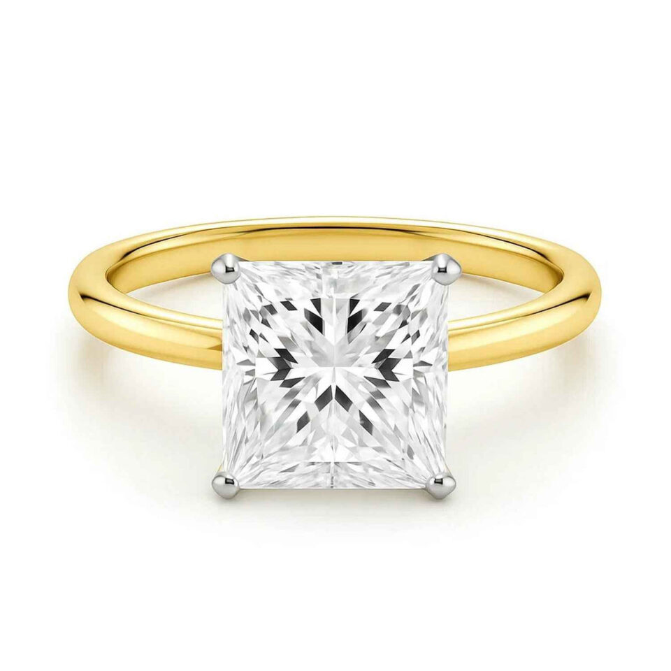 10K Yellow Gold Lab-Grown Diamond Solitaire Princess Ring