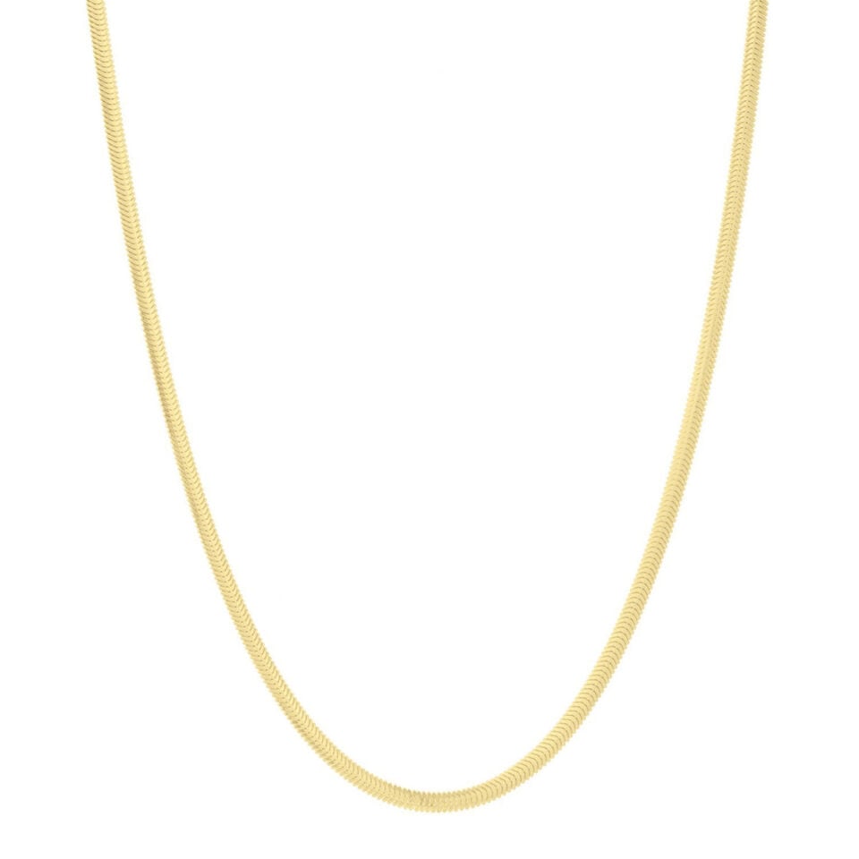 Sterling Silver, Gold Plated Snake Oval 2.60mm