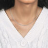 14K White Gold Foxtail Chain, 1 mm