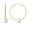 14K Yellow Gold Round Pearl Earrings
