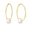 14K Yellow Gold Round Pearl Earrings