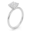 5 ct lab-grown diamond solitaire cushion ring in solid 10K white gold, engagement ring, view 3