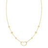 14K Yellow Gold Station Heart Necklace