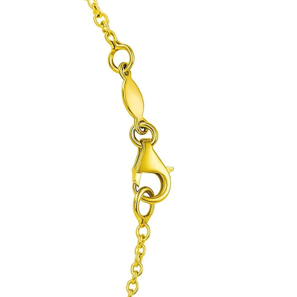 14K Yellow Gold Station Heart Necklace