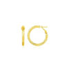 Twisted round hoop 3x10mm in solid 14K yellow gold