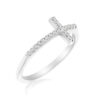Cross lab-grown diamond ring in solid 14K white gold, view 4