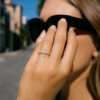 Cross lab-grown diamond ring in solid 14K white gold, view 2