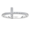 Cross lab-grown diamond ring in solid 14K white gold