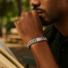 Sterling Silver, Rhodium Plated Cuban Bracelet