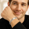 Sterling Silver, Rhodium Plated Cuban Bracelet