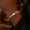Sterling Silver, Rhodium Plated Cuban Bracelet