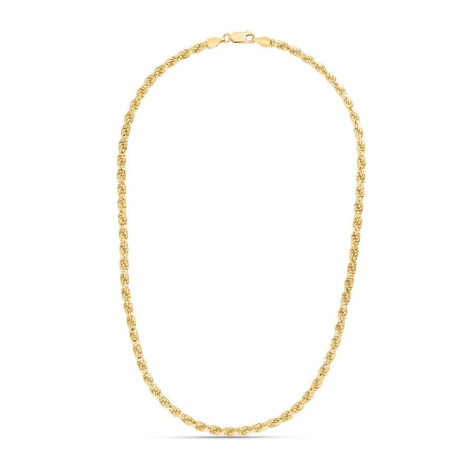 Sterling Silver, Gold Plated Rope Chain 4.40mm