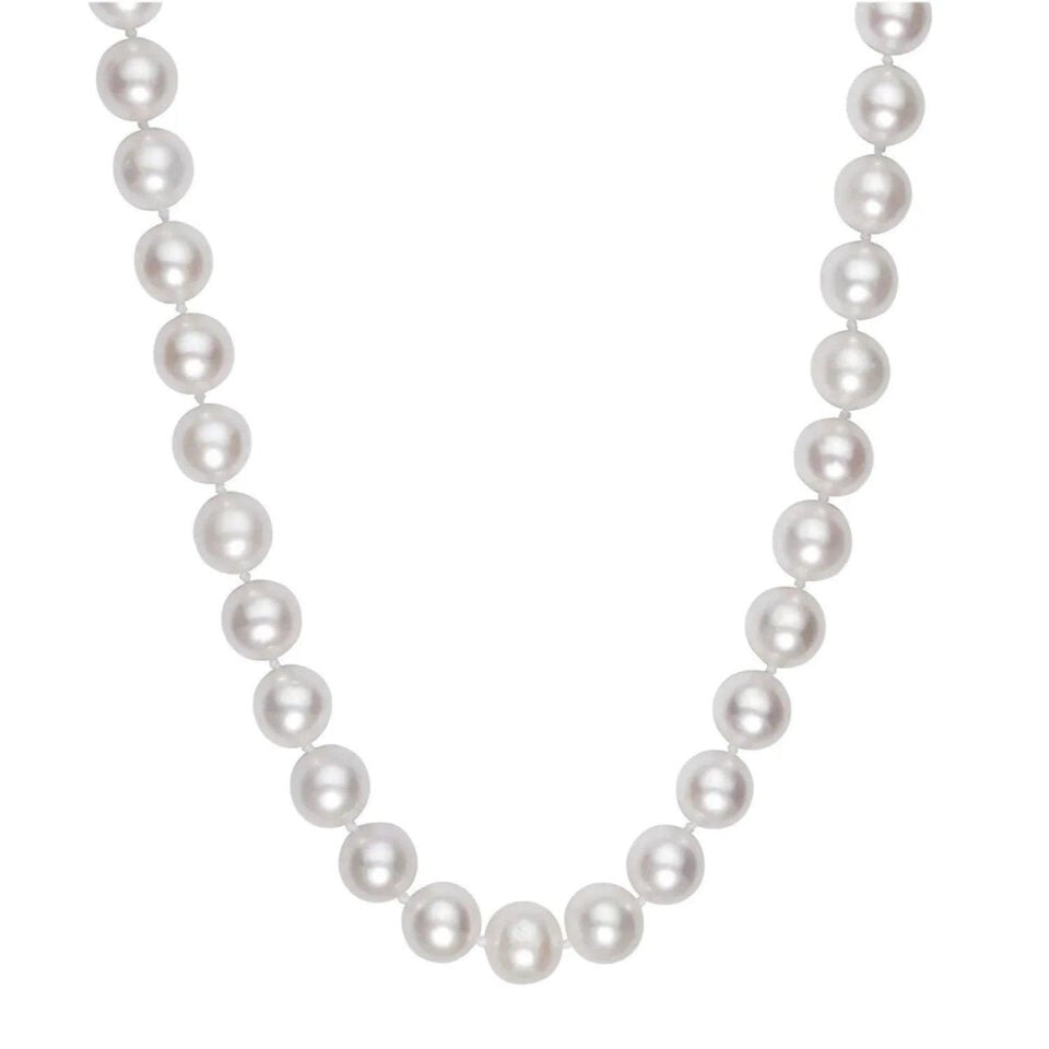 14K Yellow Gold Pearl Necklace Ball