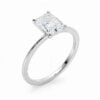 3 ct tw lab-grown diamond radiant solitaire ring in solid 14K white gold, engagement ring, view 3