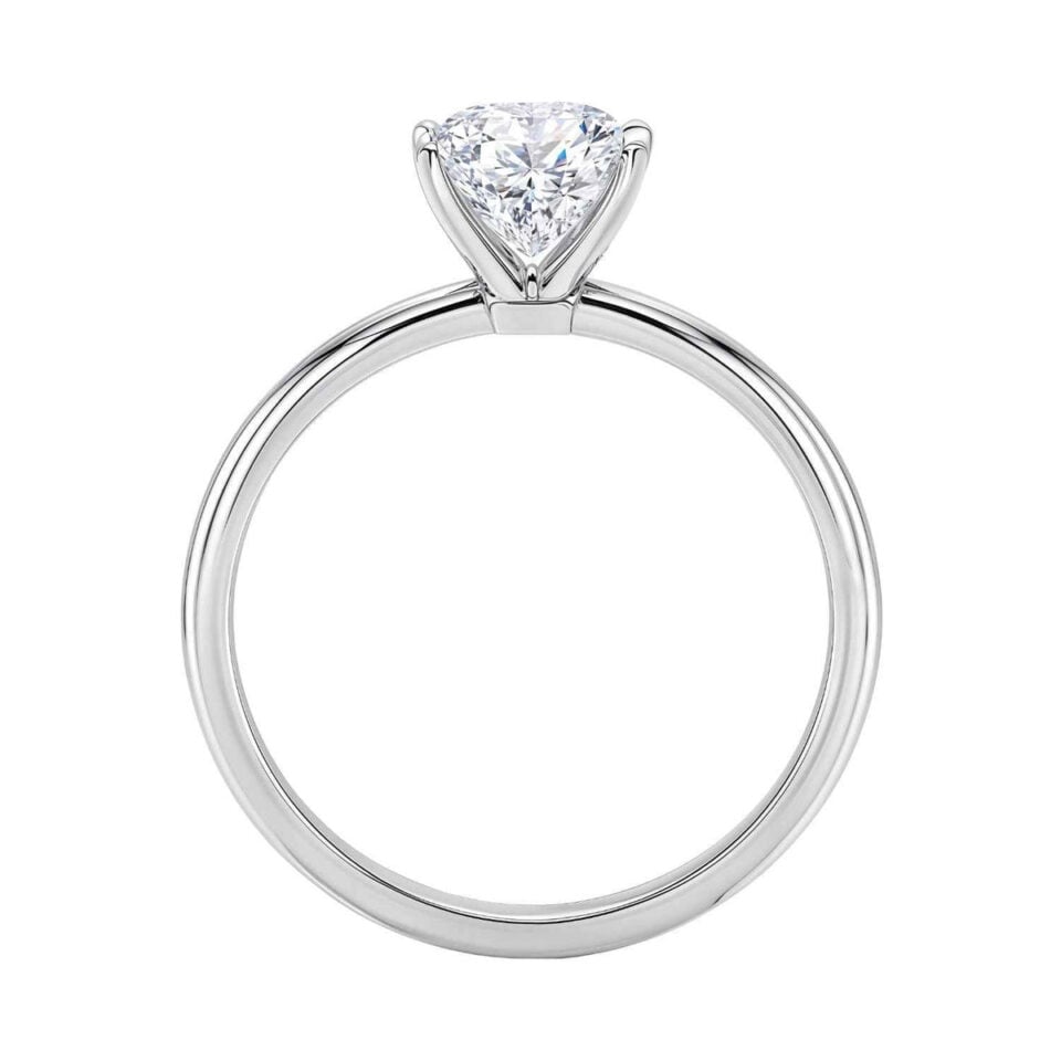 3 ct tw lab-grown diamond radiant solitaire ring in solid 14K white gold, engagement ring, view 4