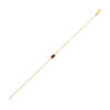 Garnet paperclip bracelet in solid 14K yellow gold, view 2