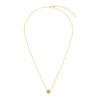 Round peridot necklace in solid 14K yellow gold