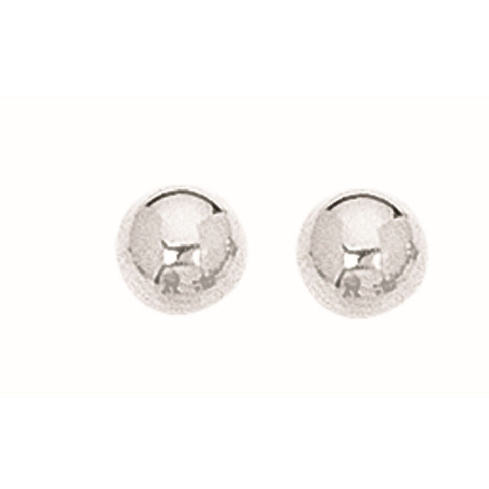 Ball Stud Earrings, 6 mm, Sterling Silver