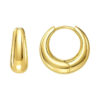 Tapered huggie hoop earrings in solid 14K yellow gold