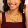 Polished curb necklace in solid 14K yellow gold, view 2