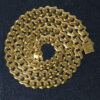 Polished curb necklace in solid 14K yellow gold, view 5